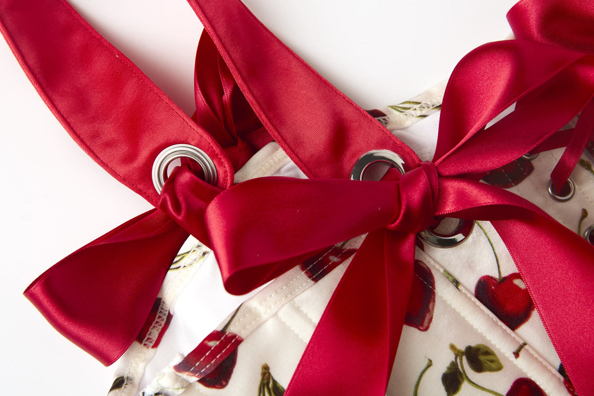 Cherry Ribbon Corset Top