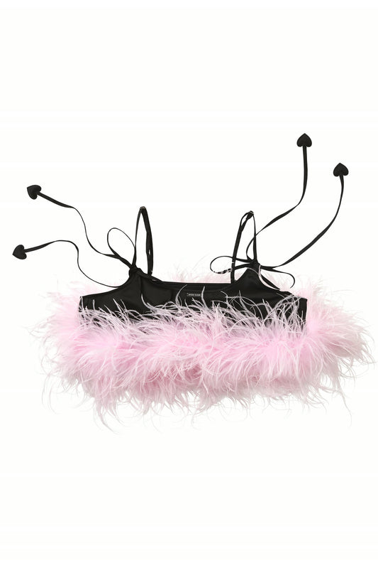 Black Feather Cami Top