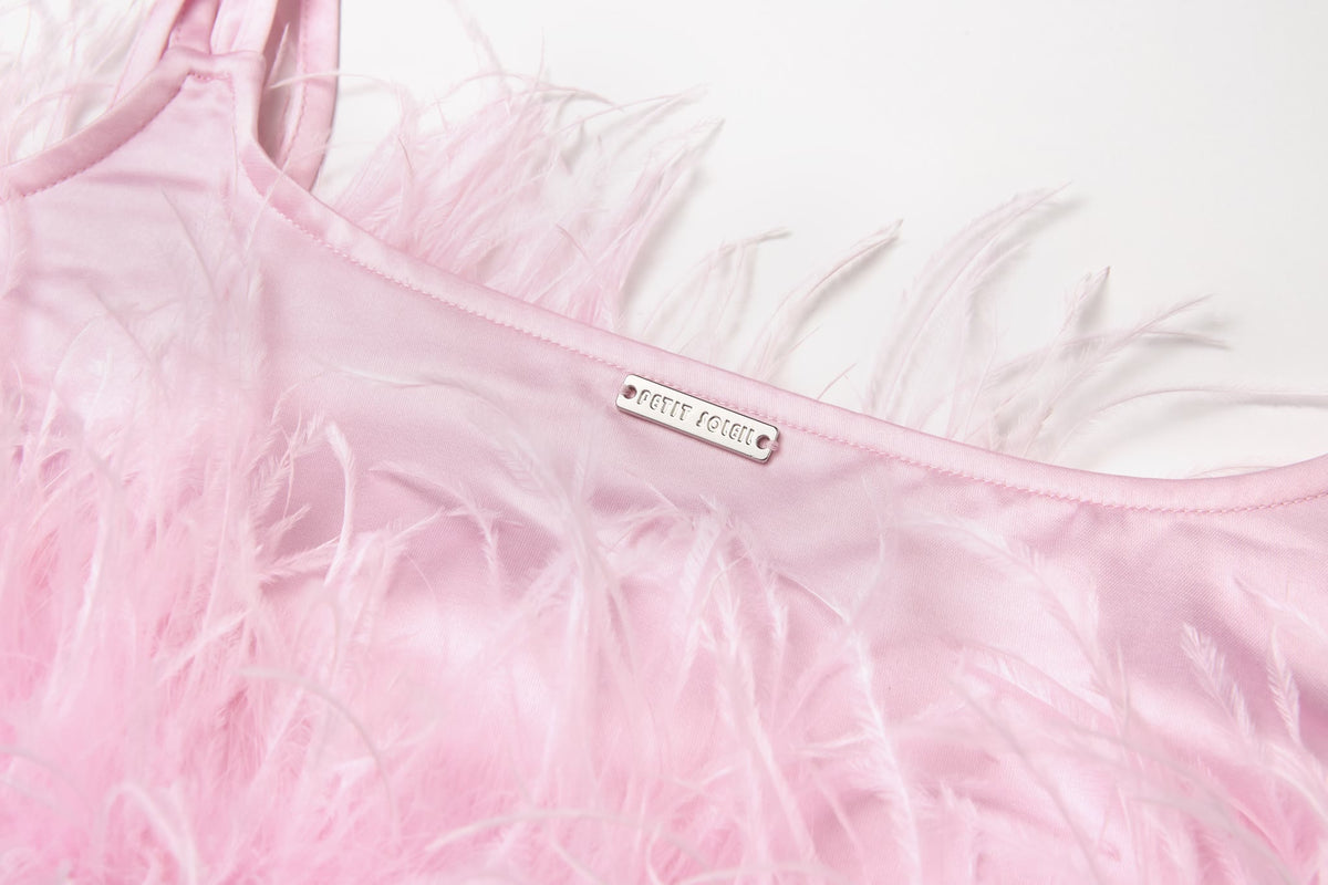 Pink Feather Cami Top