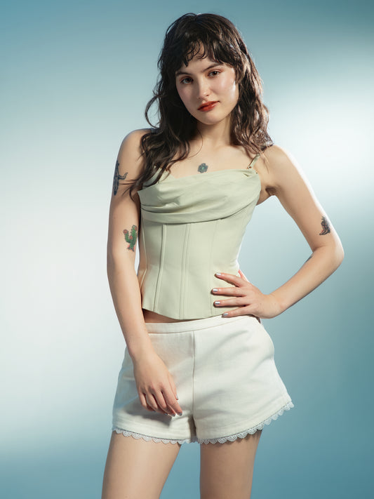 Corset Cowl-Neck Camisole