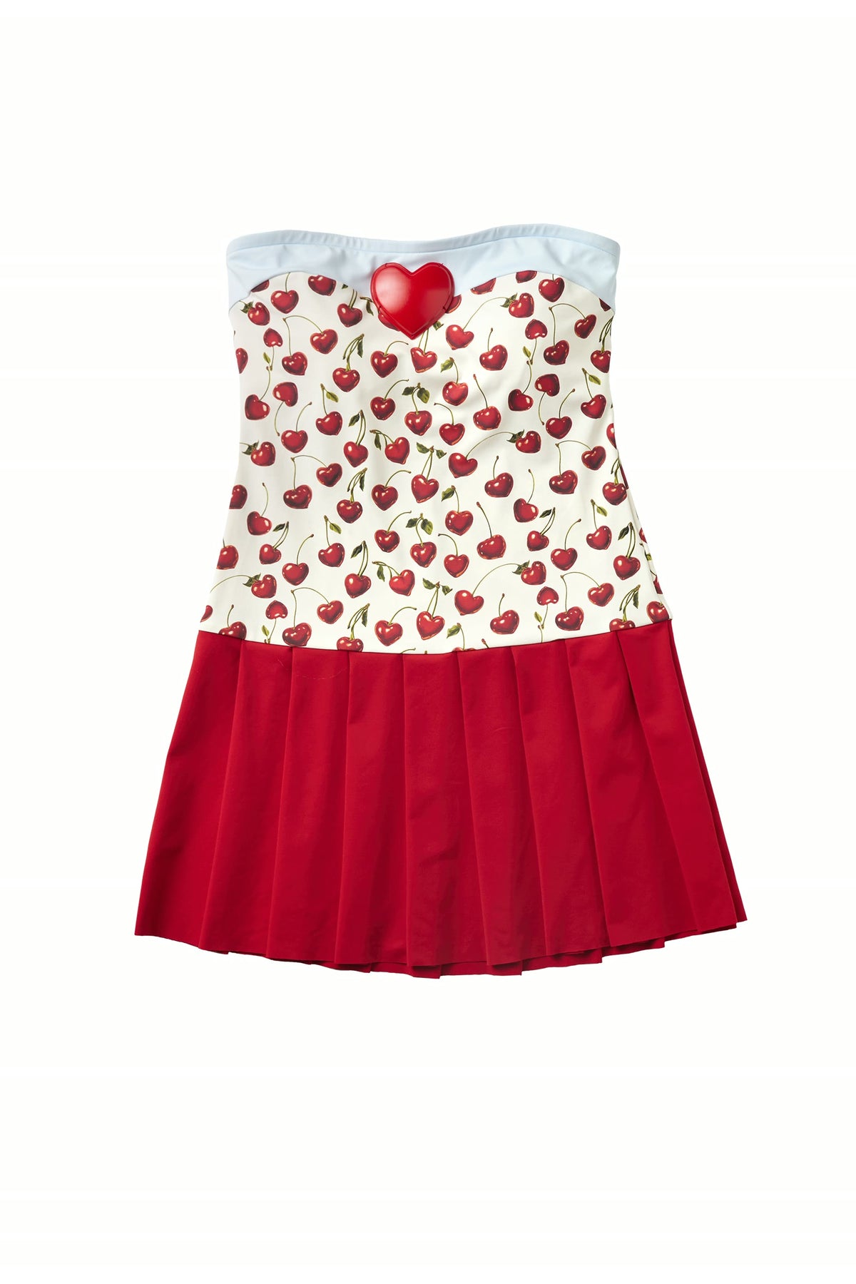 Cherry Pleated Mini Dress