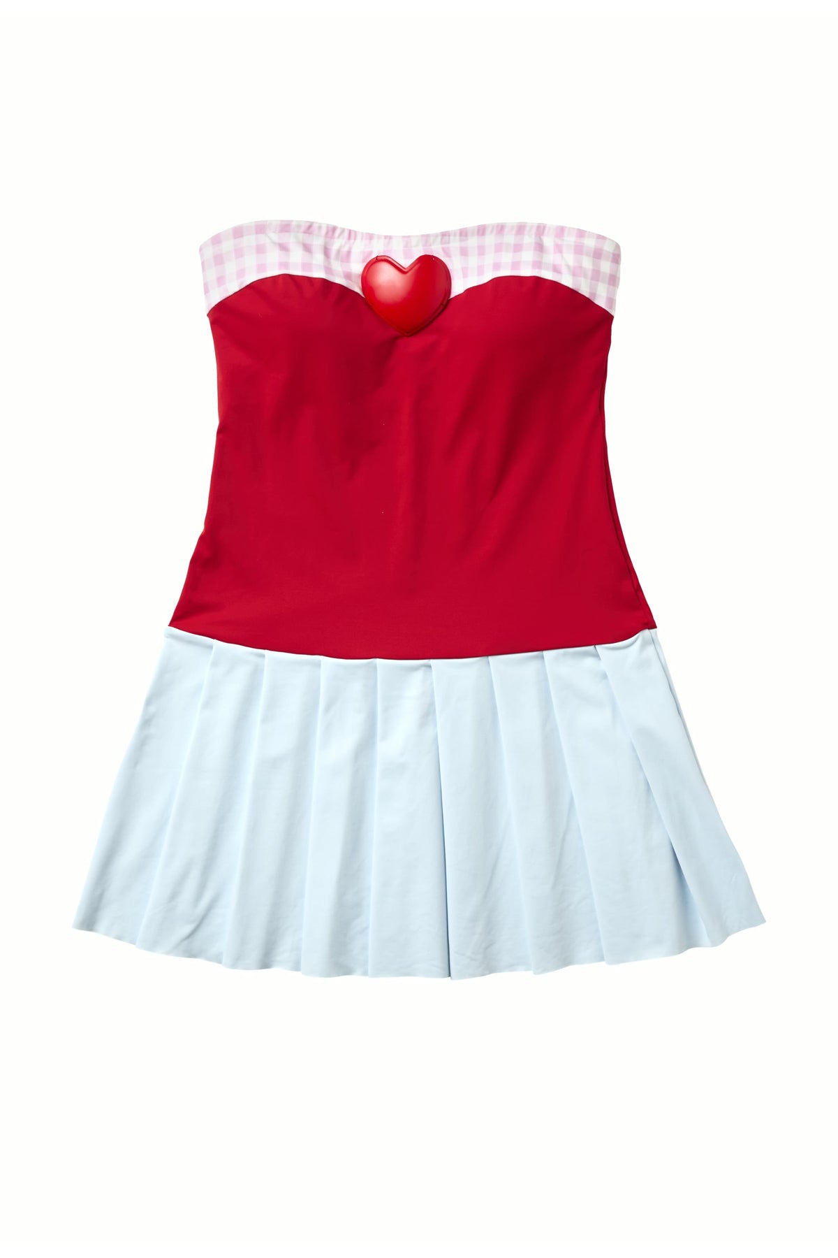 Red Pleated Mini Dress
