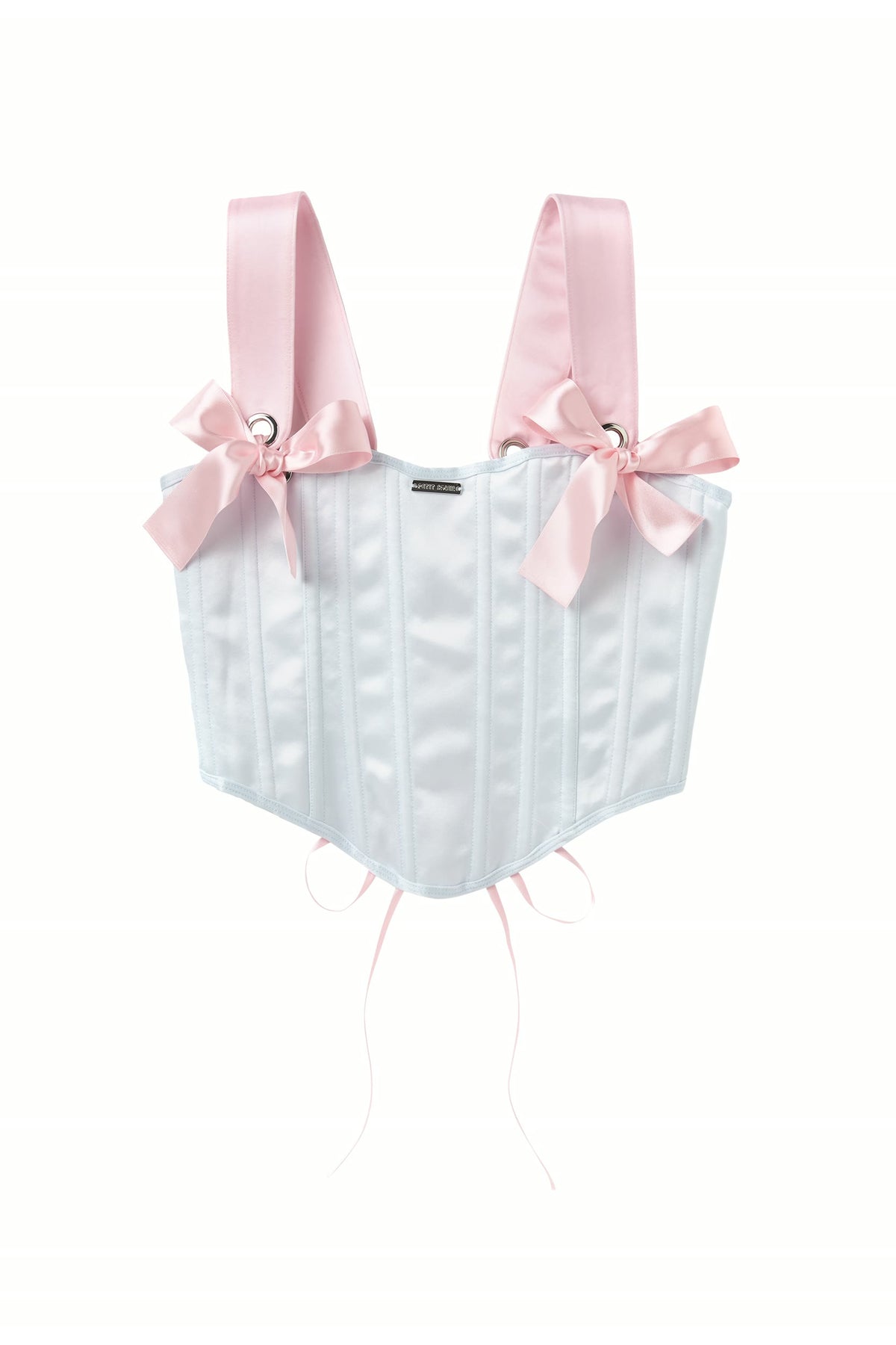 Blue Satin Ribbon Corset Top