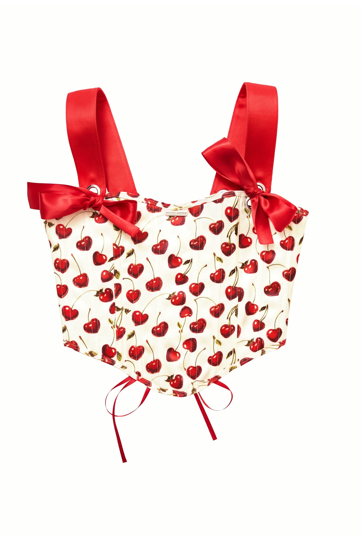 Cherry Ribbon Corset Top