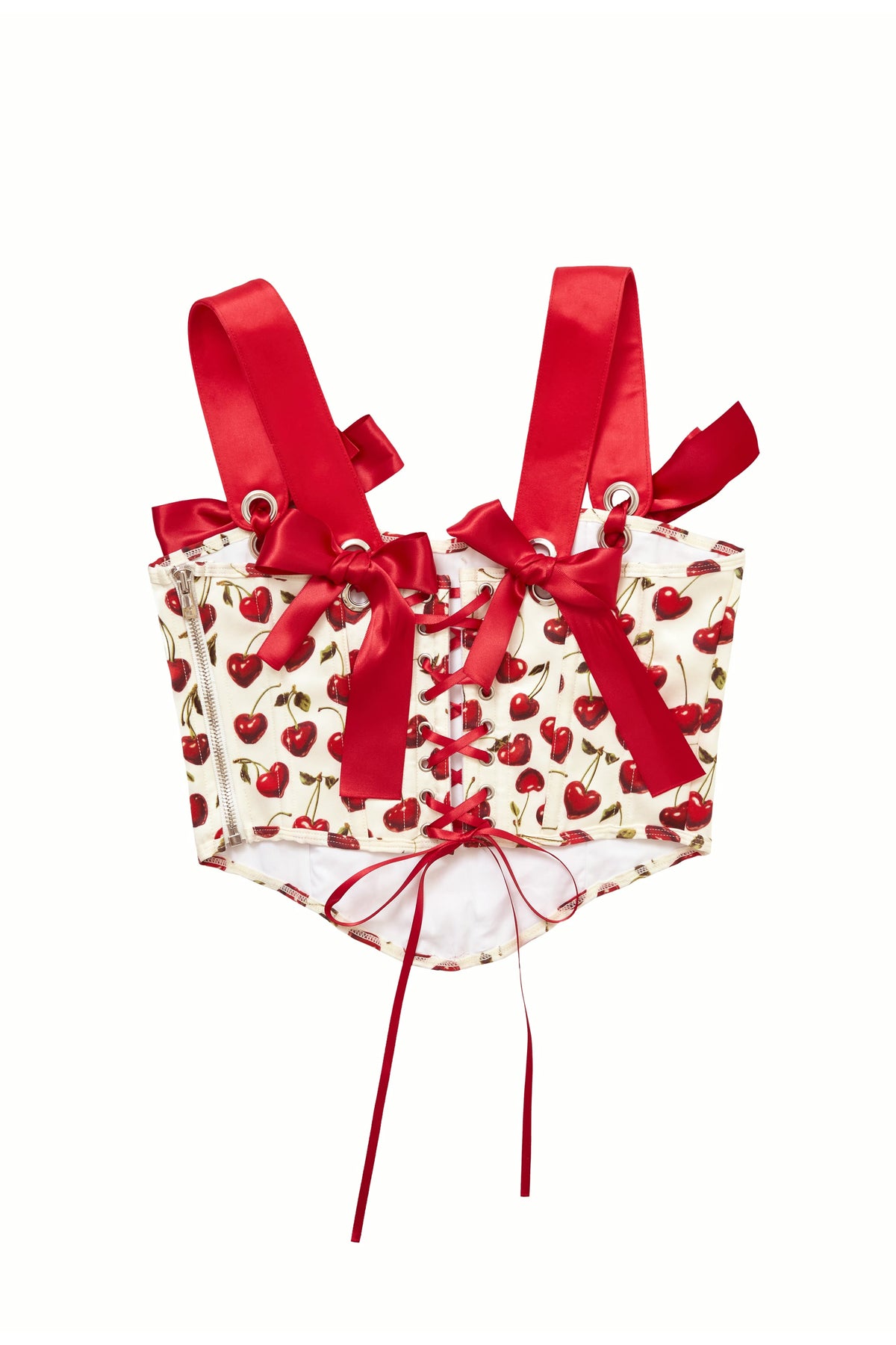 Cherry Ribbon Corset Top