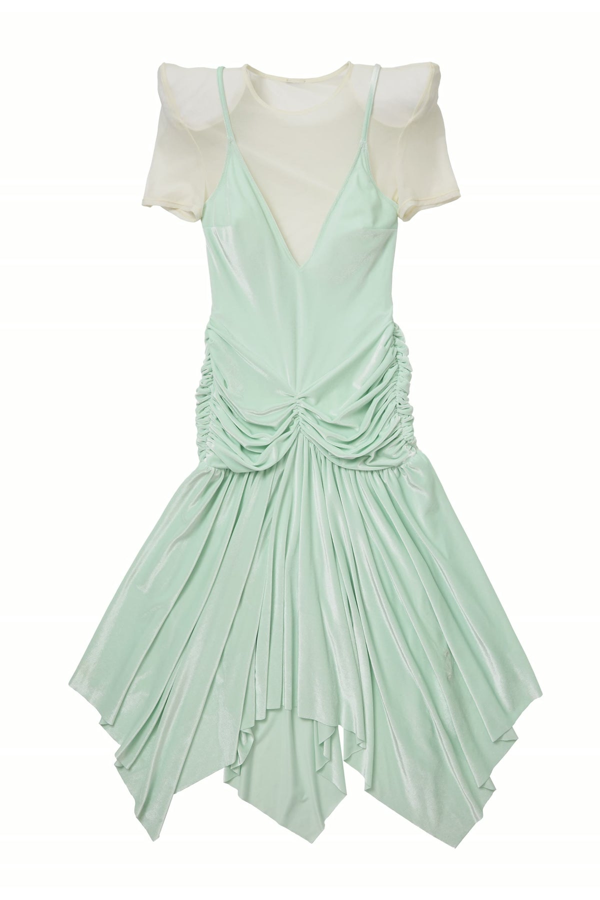 Mint Handkerchief-Hem Dress