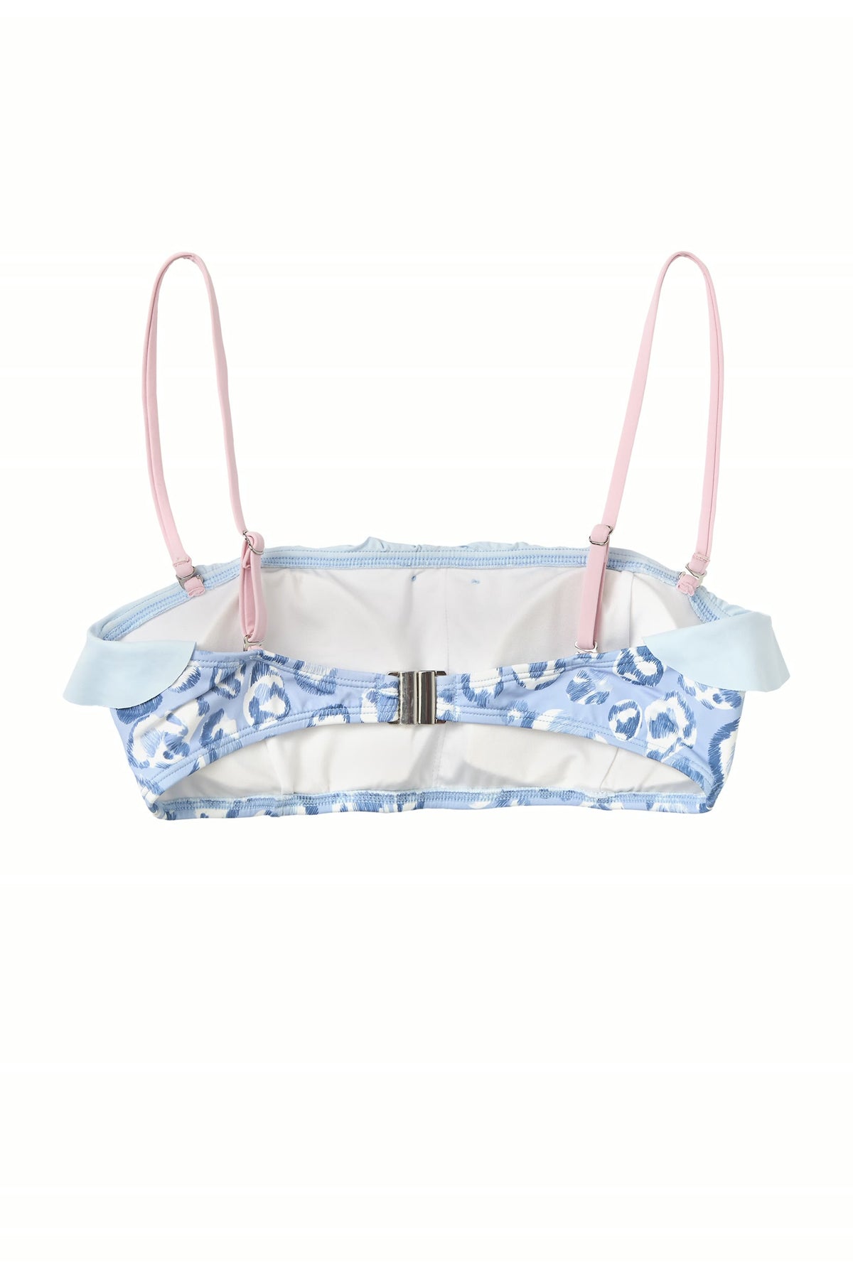 Blue Leopard Ruffle Bandeau Top