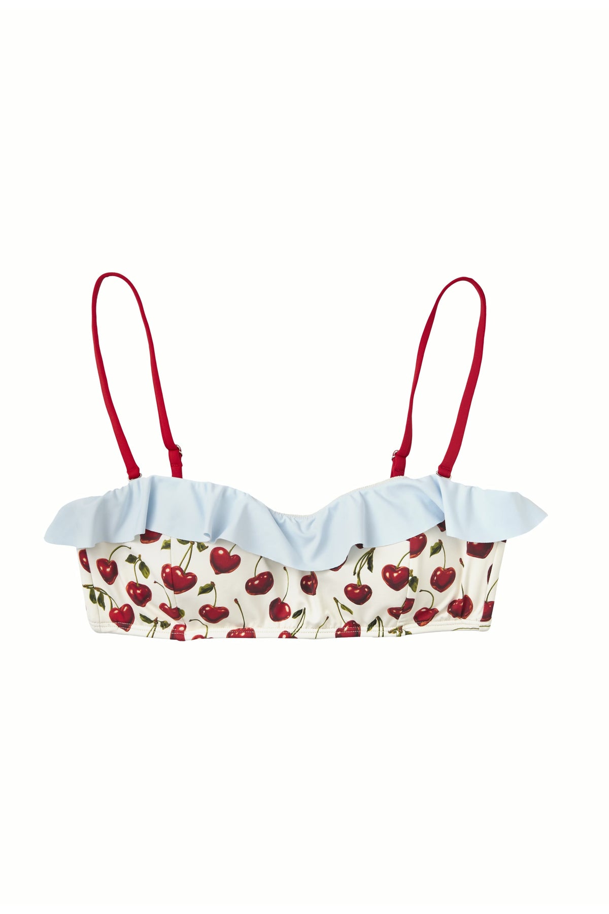 Cherry Ruffle Bandeau Top