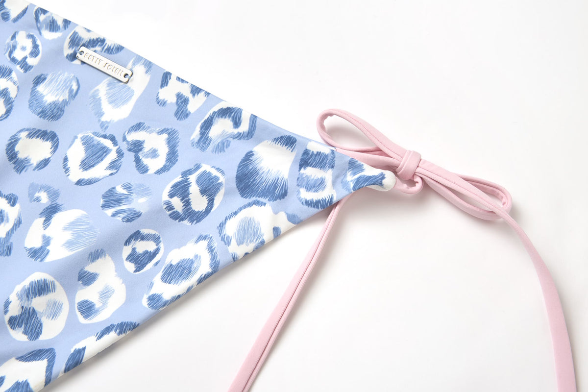 Blue Leopard String Bikini Bottom
