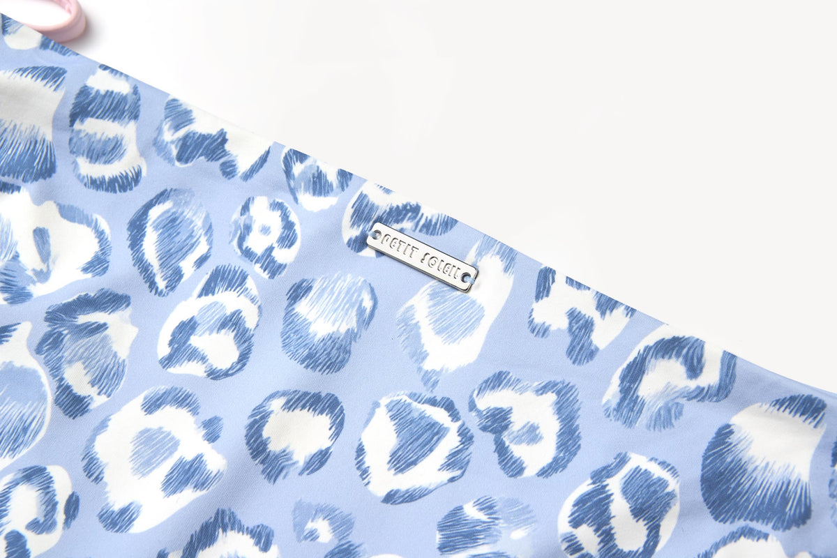 Blue Leopard String Bikini Bottom