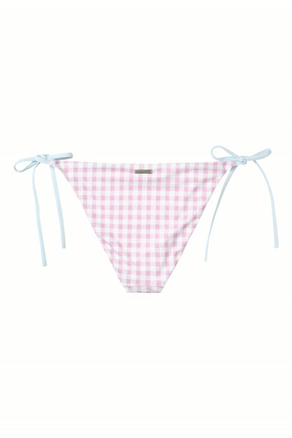Pink Gingham String Bikini Bottom