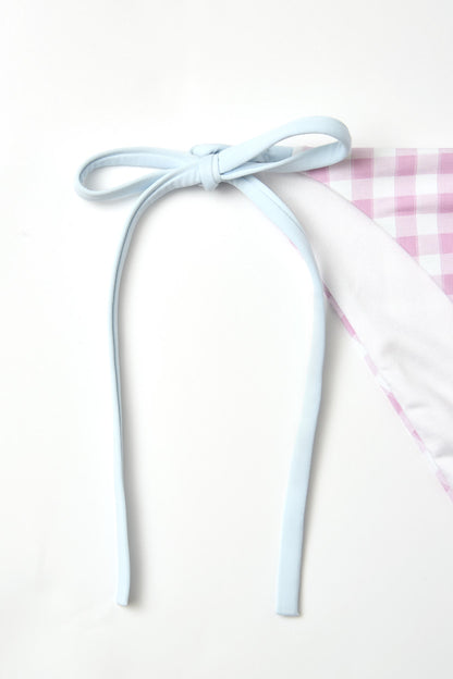 Pink Gingham String Bikini Bottom