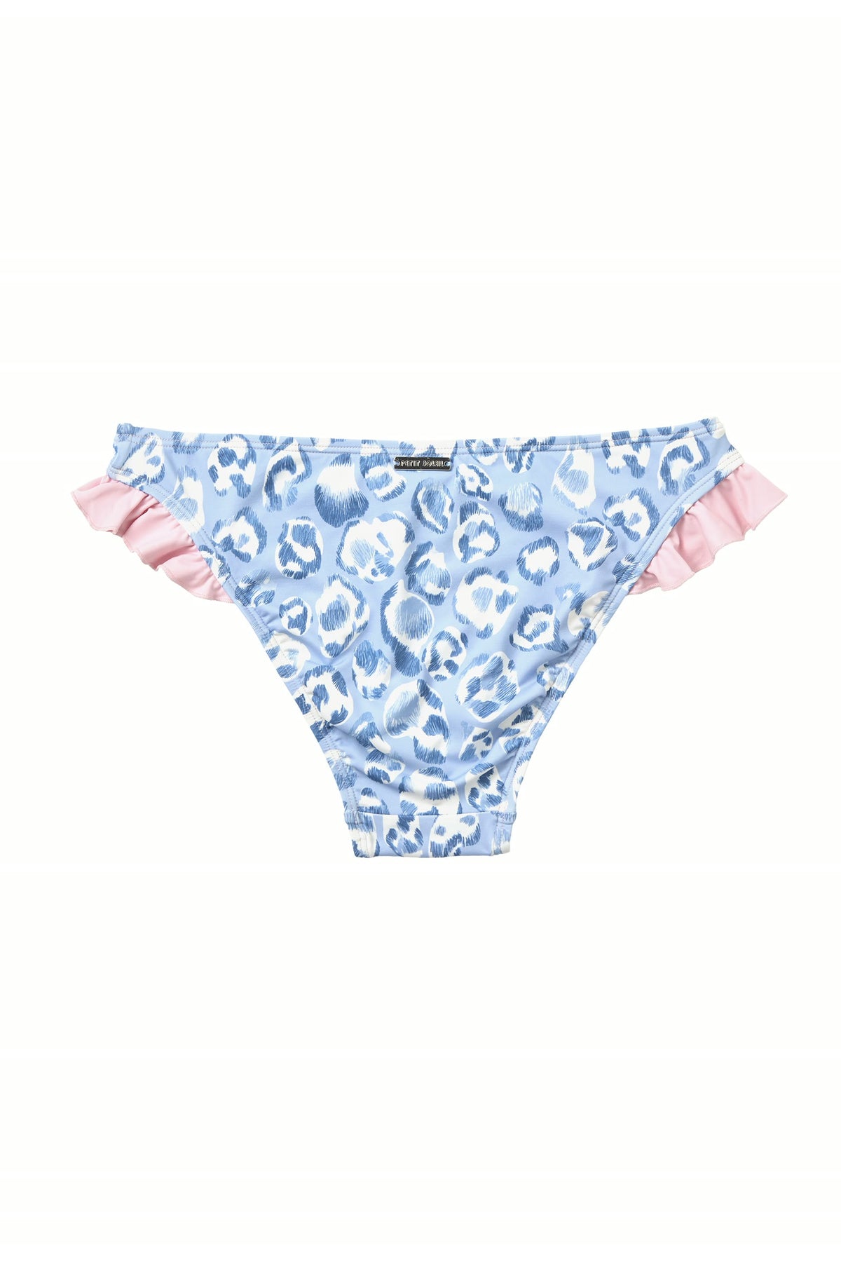 Blue Leopard Ruffle Bikini Bottom
