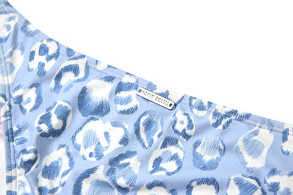 Blue Leopard Ruffle Bikini Bottom