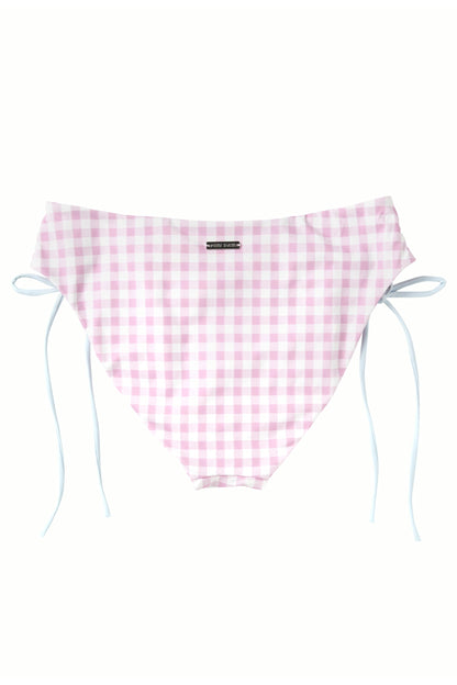 Pink Gingham Side-Tie Bikini Bottom