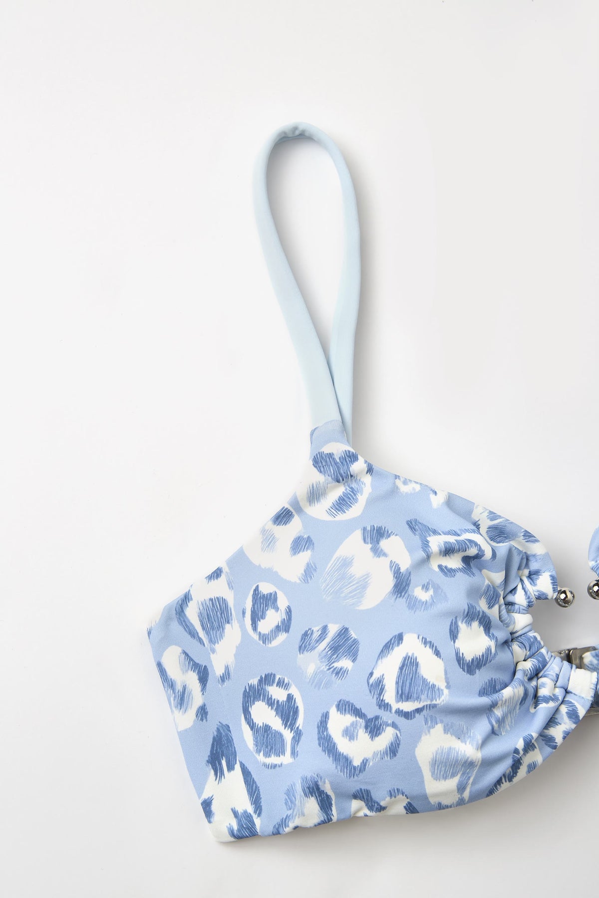 Blue Leopard Underwire Bikini Top
