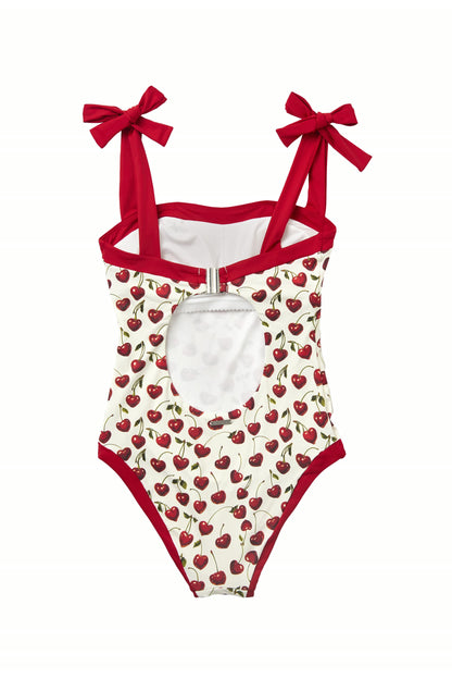 Cherry Bow One-Piece Swimsuit