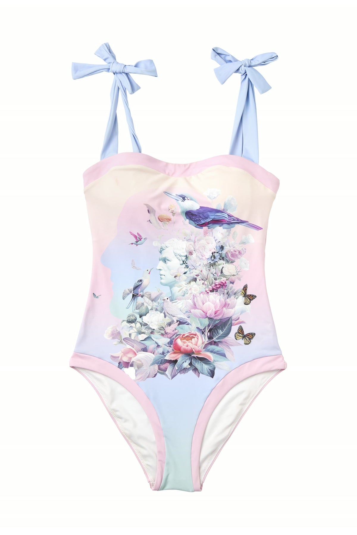 Garden Floral Bow One-Piece Swimsuit