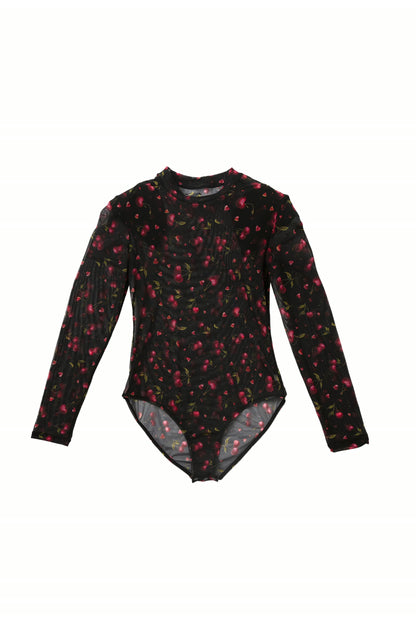 Black Cherry Mesh Bodysuit