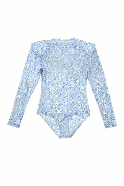 Blue Leopard Mesh Bodysuit