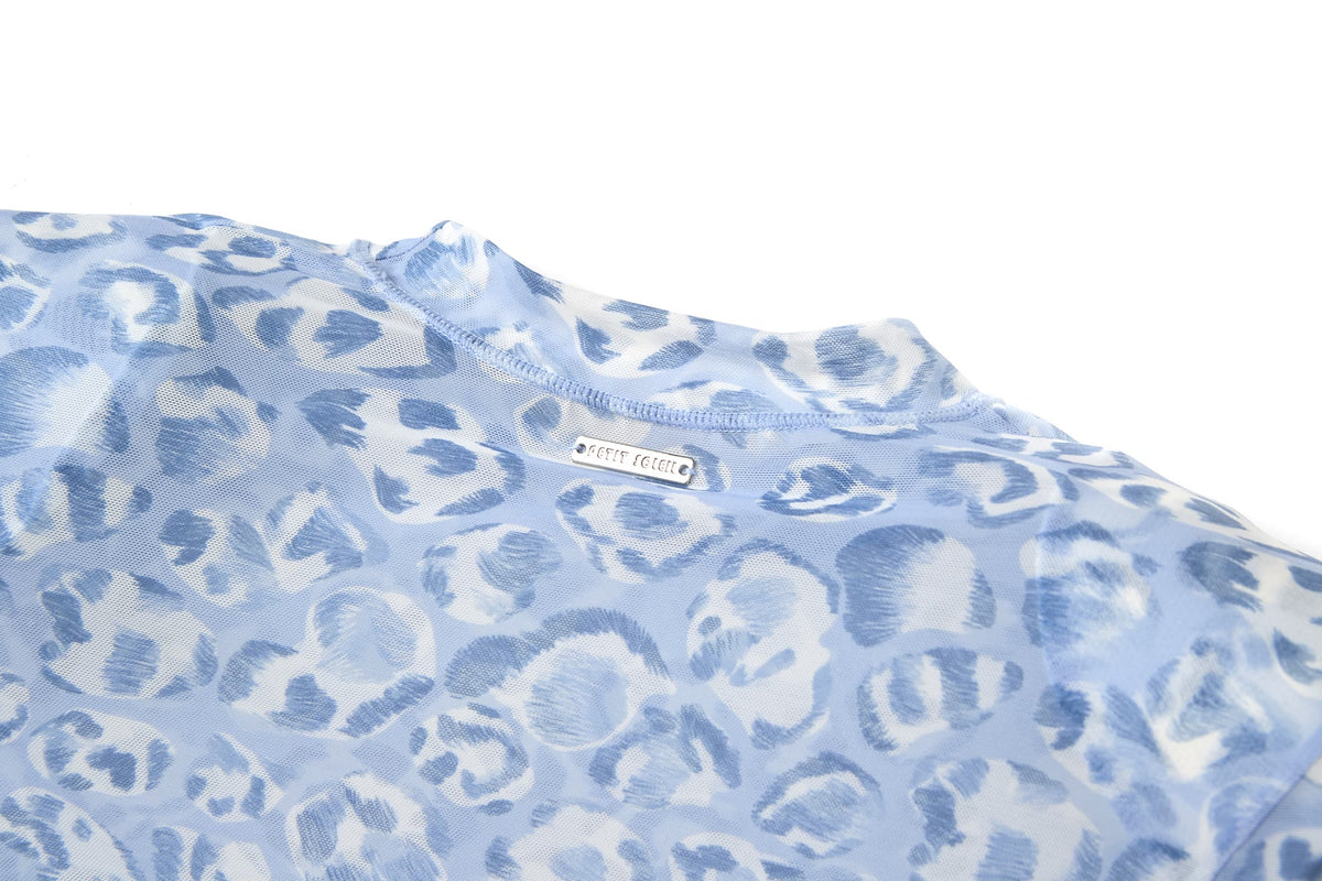 Blue Leopard Mesh Bodysuit