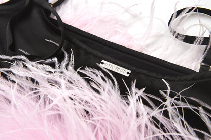 Black Feather Cami Top
