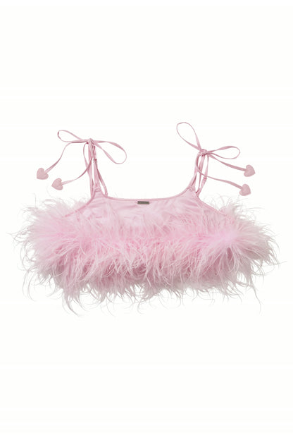 Pink Feather Cami Top