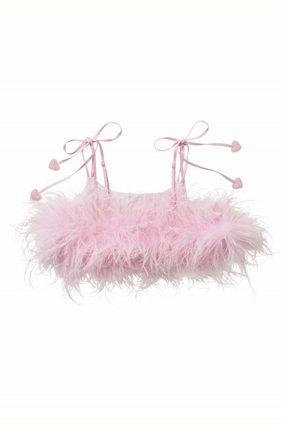 Pink Feather Cami Top