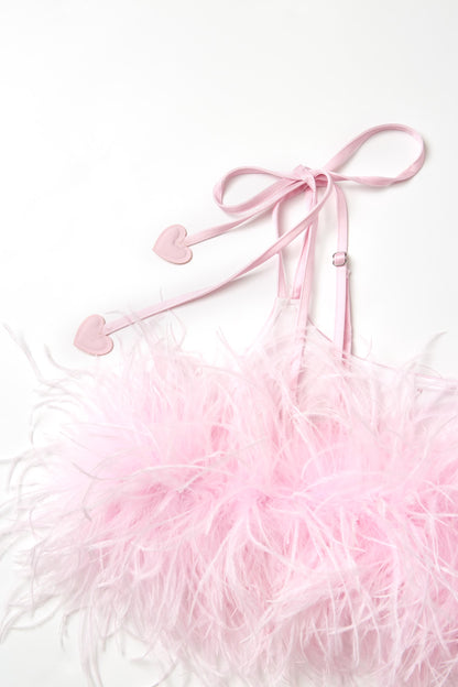 Pink Feather Cami Top