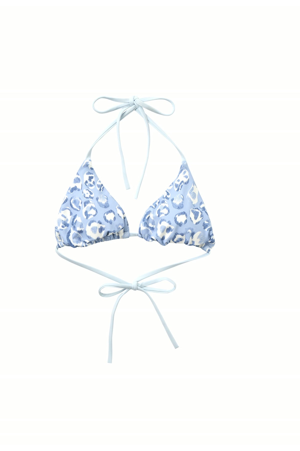 Blue Leopard Triangle Bikini Top