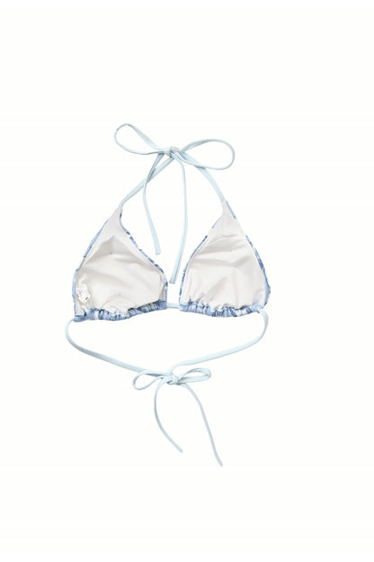 Blue Leopard Triangle Bikini Top