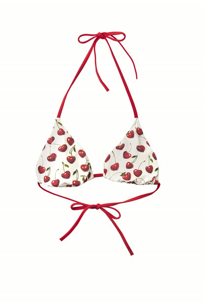 Cherry Triangle Bikini Top