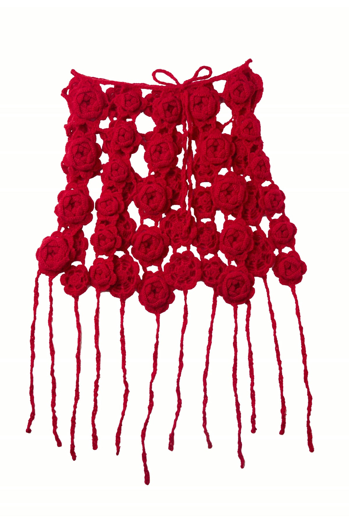 Red Crochet Rose Skirt