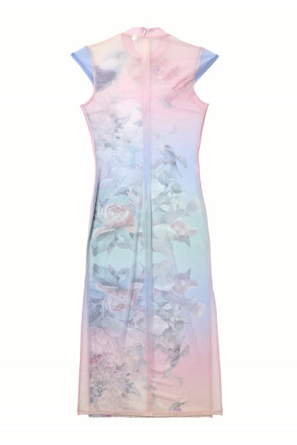 Garden Floral Qipao Midi Dress
