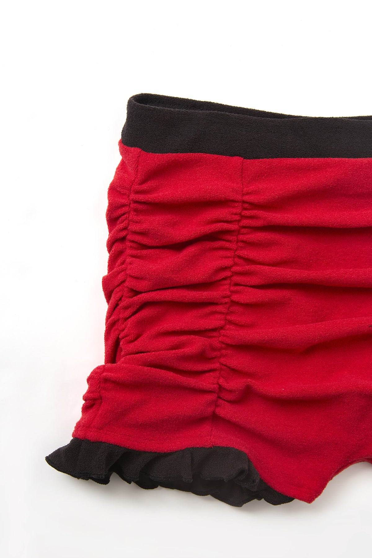 Red Ruched Shorts