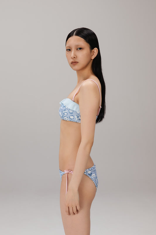 Blue Leopard String Bikini Bottom worn