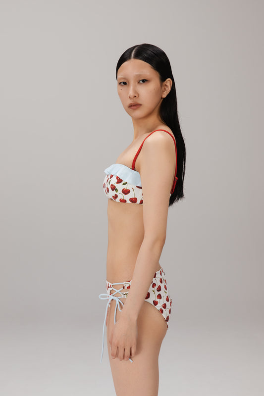 Cherry Side-Tie Bikini Bottom worn