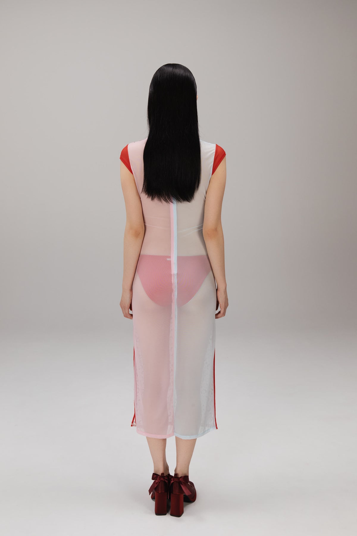 Pink Leopard Qipao Midi Dress worn