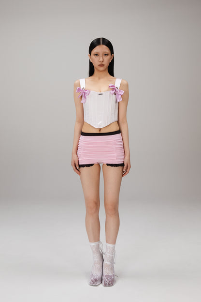 Pink Ruched Shorts worn