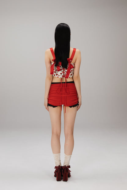 Cherry Ribbon Corset Top worn