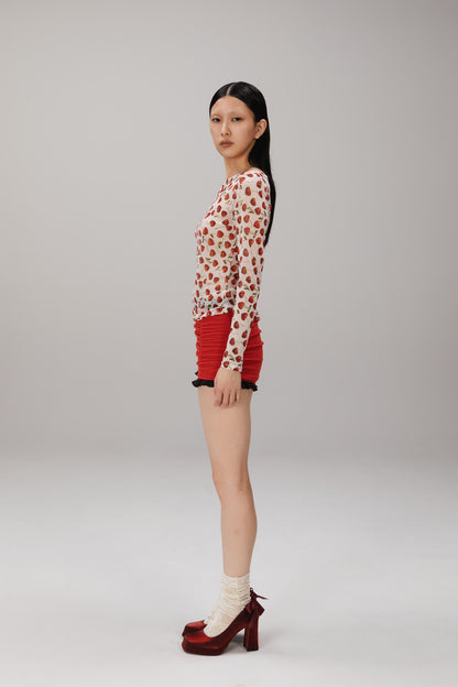 Cherry Long-Sleeve Top worn