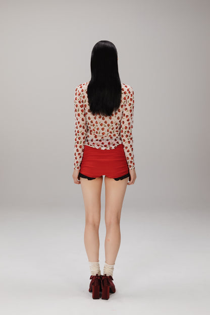 Cherry Long-Sleeve Top worn