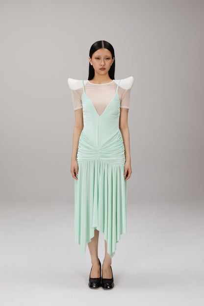 Mint Handkerchief-Hem Dress worn