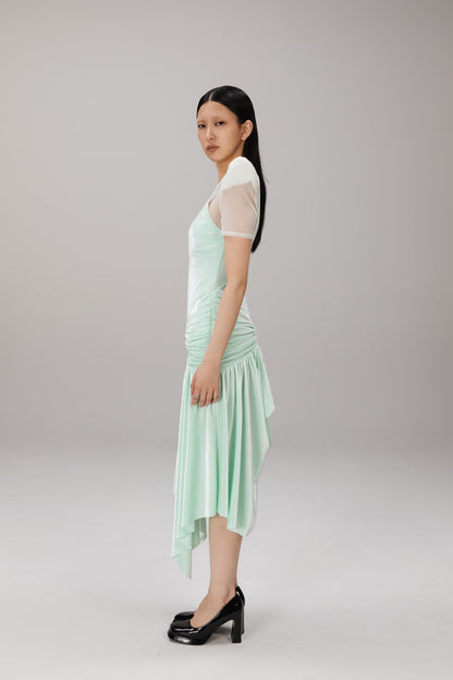 Mint Handkerchief-Hem Dress worn