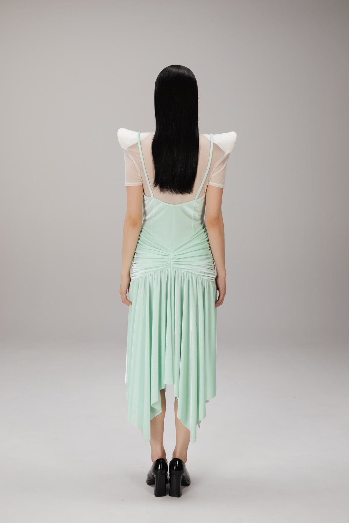 Mint Handkerchief-Hem Dress worn