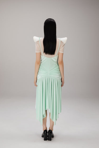 Mint Handkerchief-Hem Dress worn