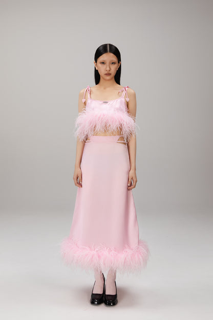 Pink Feather Cami Top worn